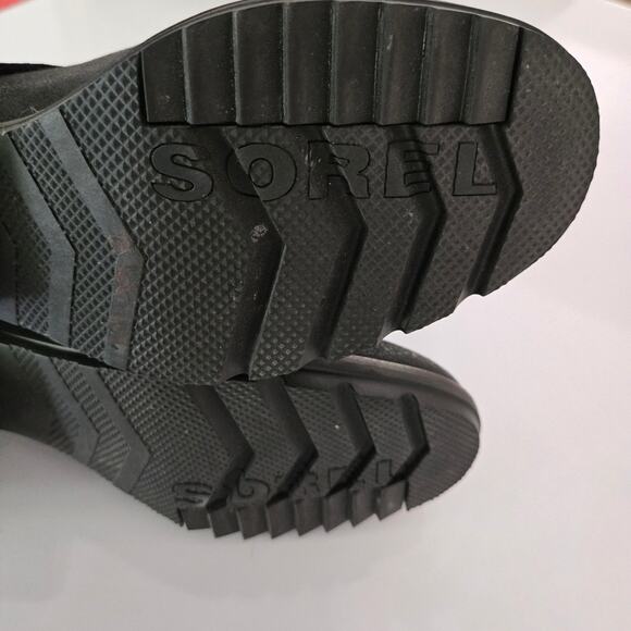 Sorel Cate Buckle Waterproof Leather Lug Sole Chunky Moto Ankle Bootie, Size 8.5 - Picture 9 of 12